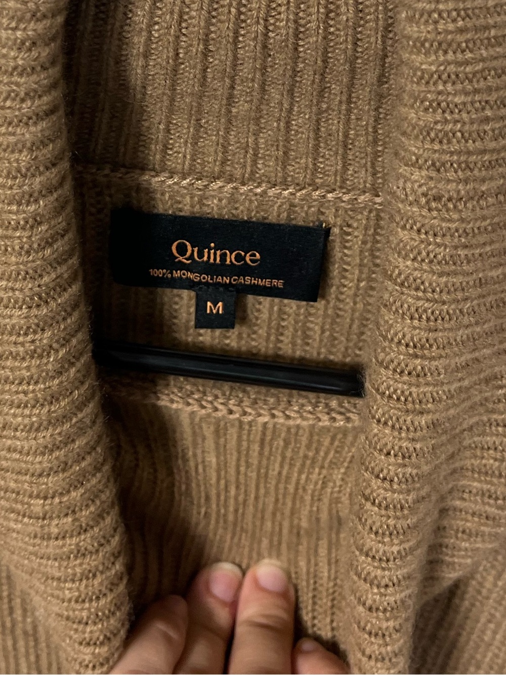Quince Mongolian 100% Cashmere Fisherman Turtleneck Sweater in Teak Brown Size M - Picture 3 of 7